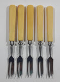 Vintage Seki HKK Bakelite Handle Non-Stain Steel Appetizer Forks Set of 5