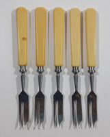 Vintage Seki HKK Bakelite Handle Non-Stain Steel Appetizer Forks Set of 5