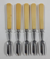 Vintage Seki HKK Bakelite Handle Non-Stain Steel Appetizer Forks Set of 5