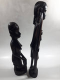 Vintage 1960s Genuine Besmo Hand Carved Ebony Wood Tribal Maasai Warriors Made in Kenya