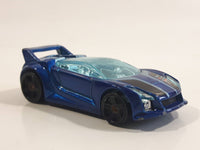 2013 Hot Wheels HW City - Night Burnerz Quick N' Sik Metalflake Blue Die Cast Toy Car Vehicle