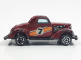 Vintage 1978 Universal Products '36 Ford Coupe 3 Window #7 Dark Red Die Cast Toy Car Vehicle - Hong Kong