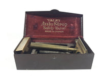 Antique 1920s VALET Auto Strop Safety Razor Gold Plated in Metal Case Made in Canada