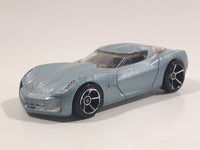 2010 Hot Wheels 2009 Corvette StingRay Concept Metallic Steel Blue Die Cast Toy Car Vehicle