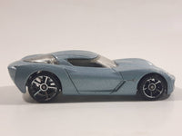 2010 Hot Wheels 2009 Corvette StingRay Concept Metallic Steel Blue Die Cast Toy Car Vehicle