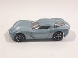 2010 Hot Wheels 2009 Corvette StingRay Concept Metallic Steel Blue Die Cast Toy Car Vehicle