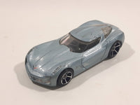 2010 Hot Wheels 2009 Corvette StingRay Concept Metallic Steel Blue Die Cast Toy Car Vehicle