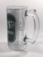 Saskatchewan Roughriders CFL Team 5 1/2" Tall Clear Glass Beer Mug