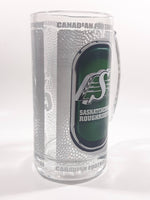 Saskatchewan Roughriders CFL Team 5 1/2" Tall Clear Glass Beer Mug