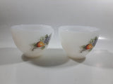 Set of 2 Vintage Arcopal Pears and Grapes Milk Glass Cups