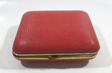Vintage Europa Germany 2 Jewels Red Cased Travel Pocket Wind-Up Alarm Clock - Working