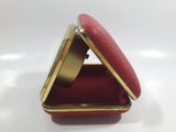 Vintage Europa Germany 2 Jewels Red Cased Travel Pocket Wind-Up Alarm Clock - Working