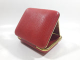 Vintage Europa Germany 2 Jewels Red Cased Travel Pocket Wind-Up Alarm Clock - Working
