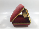 Vintage Europa Germany 2 Jewels Red Cased Travel Pocket Wind-Up Alarm Clock - Working