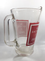 Vintage Ron Bacardi & Coca-Cola 9" Tall Heavy Clear Glass Beverage Pitcher