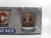 Calgary Flames NHL Ice Hockey Team Hunter Collector Glass Set of 4 Shooter Shot Glasses New in Box