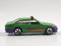 1997 Hot Wheels Heat Fleet Police Cruiser Green Die Cast Toy Emergency Response Cop Vehicle