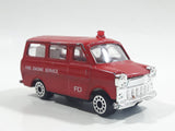 Vintage 1977 Zylmex P335 Fire Fighting Ford Van Red Die Cast Toy Car Vehicle Missing the Rear Cargo Door
