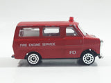 Vintage 1977 Zylmex P335 Fire Fighting Ford Van Red Die Cast Toy Car Vehicle Missing the Rear Cargo Door