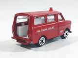 Vintage 1977 Zylmex P335 Fire Fighting Ford Van Red Die Cast Toy Car Vehicle Missing the Rear Cargo Door