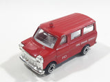 Vintage 1977 Zylmex P335 Fire Fighting Ford Van Red Die Cast Toy Car Vehicle Missing the Rear Cargo Door