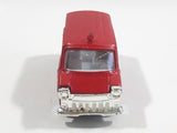 Vintage 1977 Zylmex P335 Fire Fighting Ford Van Red Die Cast Toy Car Vehicle Missing the Rear Cargo Door