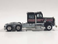 Yatming Kenworth Semi Tractor Truck "Brute Force" Black Die Cast Toy Car Vehicle