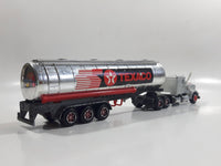 Majorette Super Movers No. 606 Texaco Tanker Semi Tractor Trailer Truck Silver Chrome Die Cast Toy Car Vehicle with Opening Hood