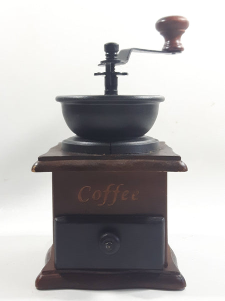 Metal Plastic Top Engraved Lettering Wood Based Coffee Grinder