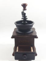Metal Plastic Top Engraved Lettering Wood Based Coffee Grinder