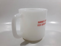 Vintage Glasbake Surrey Co-op Feed Department Milk Glass Coffee Mug Cup