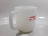 Vintage Glasbake Surrey Co-op Feed Department Milk Glass Coffee Mug Cup