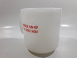 Vintage Glasbake Surrey Co-op Feed Department Milk Glass Coffee Mug Cup