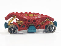 2016 Hot Wheels Dino Riders Speed Demons Double Demon Dinosaur Red Die Cast Toy Car Vehicle