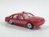 Unknown Brand No. 8030 "Fire Section" Sedan Red Die Cast Toy Car Vehicle