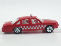 Unknown Brand No. 8030 "Fire Section" Sedan Red Die Cast Toy Car Vehicle