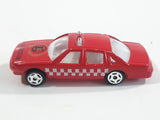 Unknown Brand No. 8030 "Fire Section" Sedan Red Die Cast Toy Car Vehicle