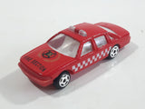 Unknown Brand No. 8030 "Fire Section" Sedan Red Die Cast Toy Car Vehicle