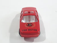 Unknown Brand No. 8030 "Fire Section" Sedan Red Die Cast Toy Car Vehicle