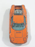 Vintage 1970s Corgi Juniors Ford GT 70 Orange Die Cast Toy Car Vehicle - Opening Hood Rear Mounted Engine