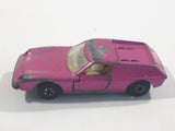 Vintage 1969 Lesney Matchbox Superfast No. 5 Lotus Europa Magenta Pink Purple Die Cast Toy Car Vehicle with Opening Doors