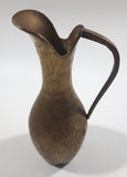 Vintage Engraved Brass Ewer Jug Pitcher 6" Tall