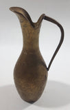 Vintage Engraved Brass Ewer Jug Pitcher 6" Tall