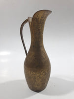 Vintage Engraved Brass Ewer Jug Pitcher 6" Tall