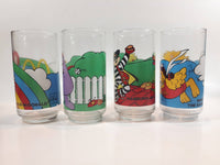 Vintage McDonald's Birdie The Early Bird, Hamburglar, Grimace, Ronald McDonald Character 5 3/4" Tall 14 oz. Glass Drinking Cup - Coca-Cola Set of 4