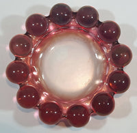 Vintage Mid-Century Modern Bubble Style Pink Painted Depression Glass 5" Diameter Ash Tray