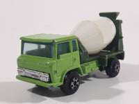 Vintage Yatming Cement Mixer Truck Dark Green Lime Green White Die Cast Toy Car Vehicle