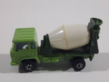 Vintage Yatming Cement Mixer Truck Dark Green Lime Green White Die Cast Toy Car Vehicle