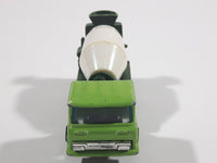 Vintage Yatming Cement Mixer Truck Dark Green Lime Green White Die Cast Toy Car Vehicle