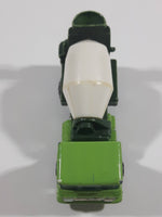 Vintage Yatming Cement Mixer Truck Dark Green Lime Green White Die Cast Toy Car Vehicle